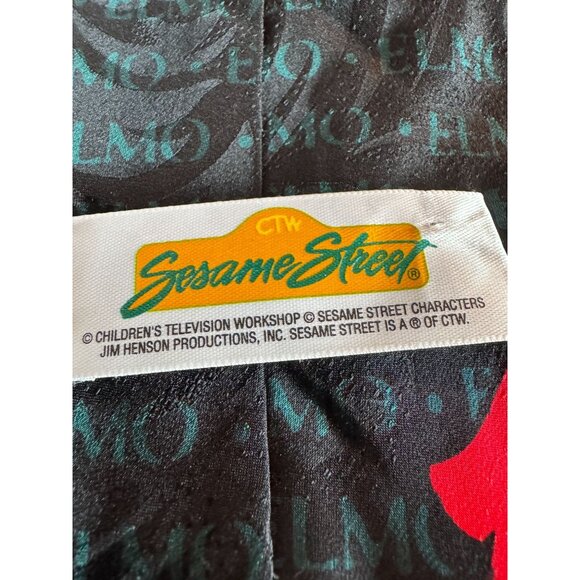 Vintage Silk Handmade Elmo Tie – Sesame Street Character Necktie - Picture 3 of 8